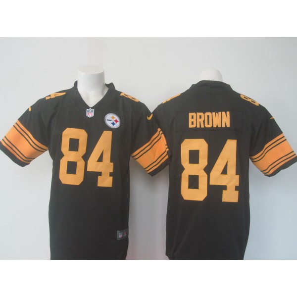 Steelers #84 Antonio Brown Black Limited Rush Stitched Nike Jersey