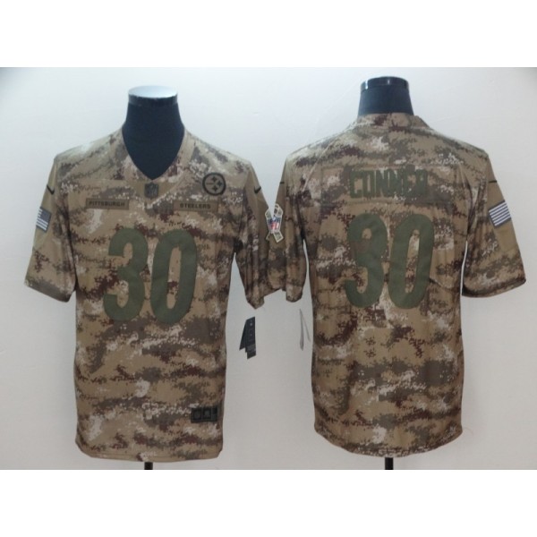Steelers #30 James Conner 2018 Camo Salute to Service Limited Stitched Jersey