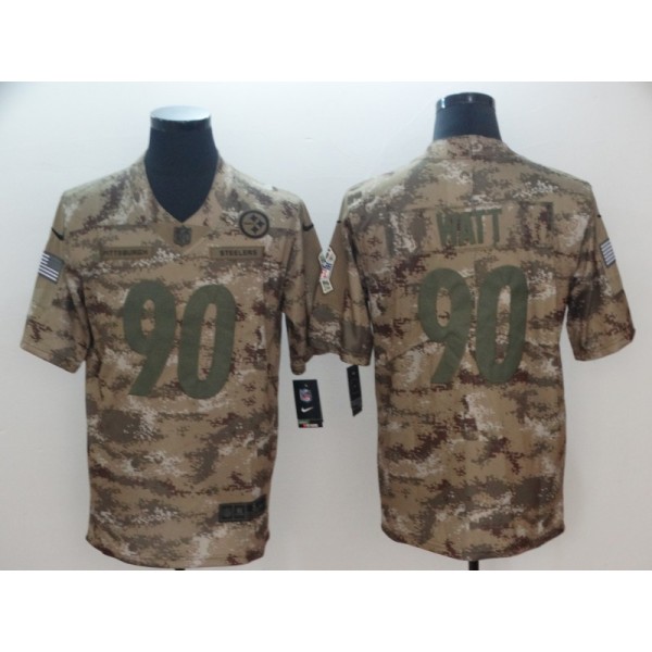 Steelers #90 90 T. J. Watt 2018 Camo Salute to Service Limited Stitched Jersey