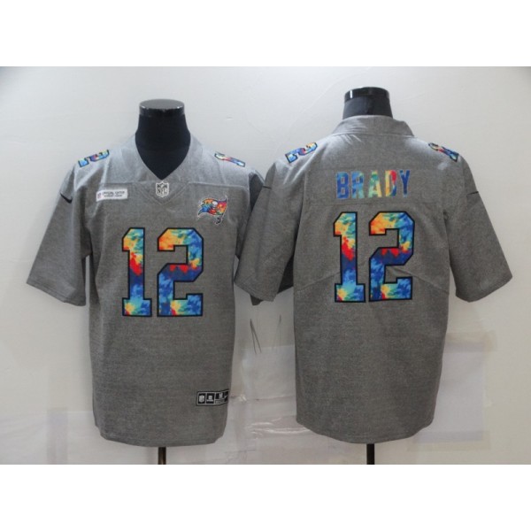 Tampa Bay Buccaneers #12 Tom Brady 2020 Grey Crucial Catch Limited Stitched Jersey