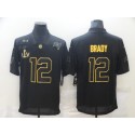 Tampa Bay Buccaneers #12 Tom Brady 2020 Black Gold Salute To Service With Super Bowl Patch Limited Stitched Jersey