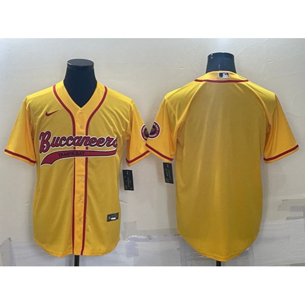 Tampa Bay Buccaneers Blank Yellow Cool Base Stitched Baseball Jersey