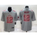 Tampa Bay Buccaneers #12 Tom Brady Gray With Patch Atmosphere Fashion Stitched Jersey