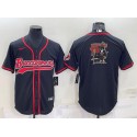 Tampa Bay Buccaneers Black Team Big Logo With Patch Cool Base Stitched Baseball Jersey