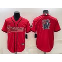 Tampa Bay Buccaneers Red Team Big Logo With Patch Cool Base Stitched Baseball Jersey