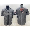 Tampa Bay Buccaneers Gray Team Big Logo With Patch Cool Base Stitched Baseball Jersey