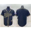 Tennessee Titans Blank Black Gold With Patch Cool Base Stitched Baseball Jersey