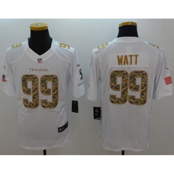 Texans #99 J.J. Watt White Stitched Limited Salute To Service Nike Jersey