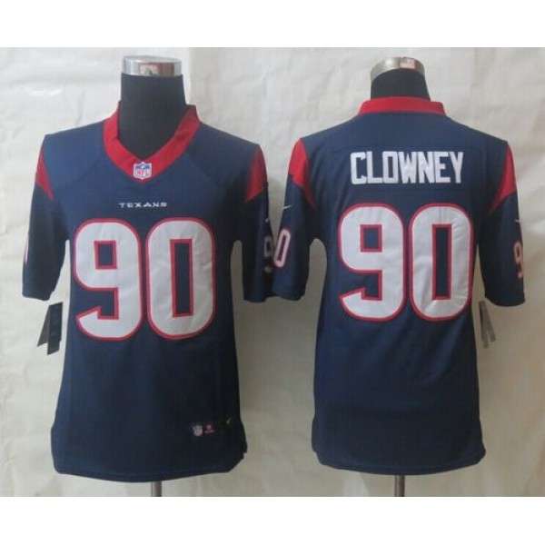 Texans #90 Jadeveon Clowney Navy Blue Team Color Stitched Limited Nike Jersey