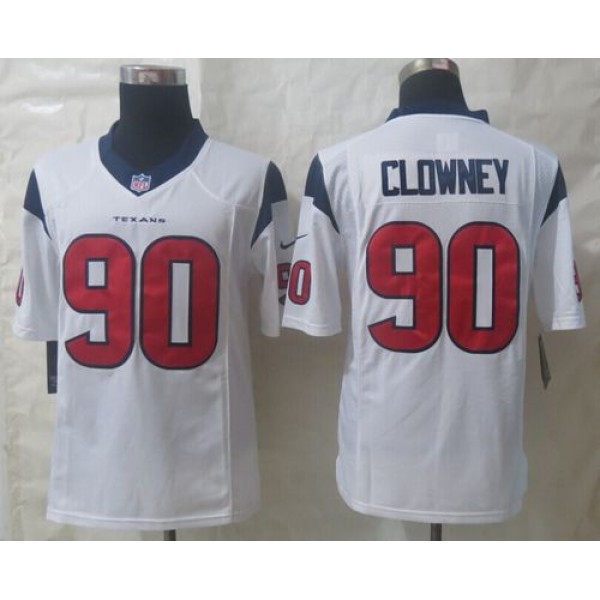 Texans #90 Jadeveon Clowney White Stitched Limited Nike Jersey