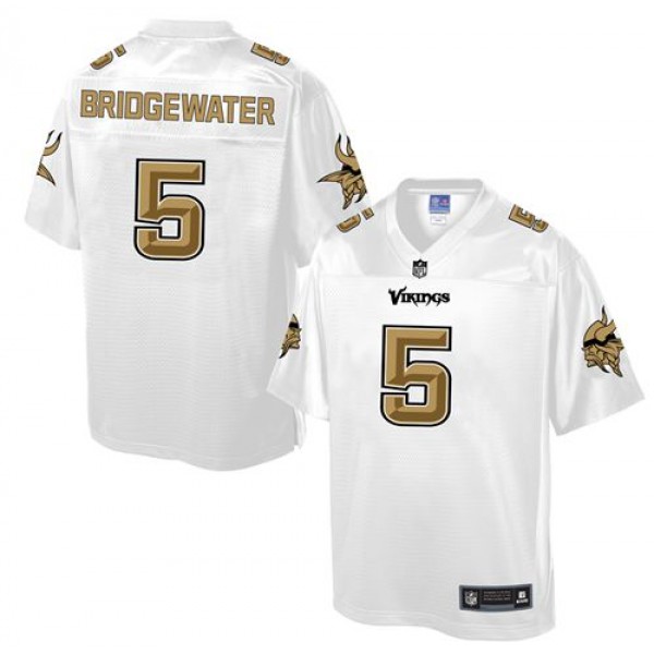Vikings #5 Teddy Bridgewater White Pro Line Fashion Game Nike Jersey