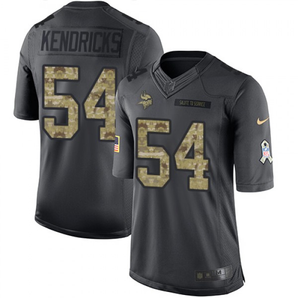 Vikings #54 Eric Kendricks Black Stitched Limited 2016 Salute To Service Nike Jersey