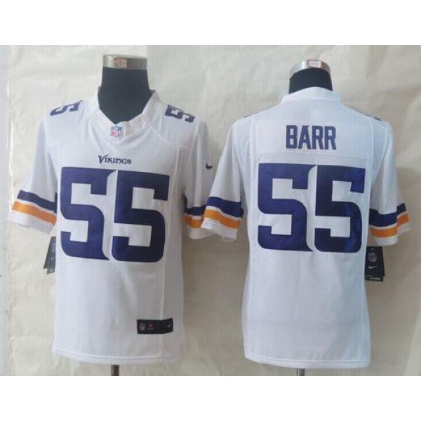 Vikings #55 Anthony Barr White Stitched Limited Nike Jersey
