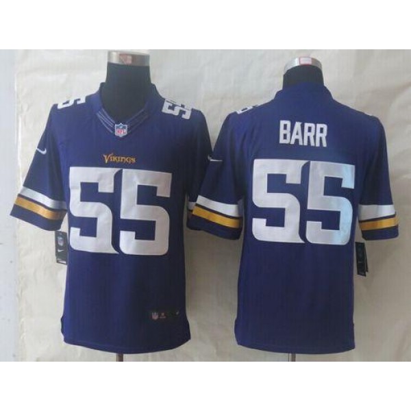 Vikings #55 Anthony Barr Purple Team Color Stitched Limited Nike Jersey