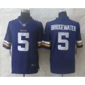 Vikings #5 Teddy Bridgewater Purple Team Color Stitched Limited Nike Jersey