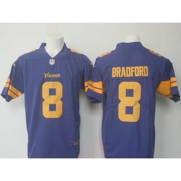 Vikings # 8 Sam Bradford Purple Limited Rush Stitched Nike Jersey