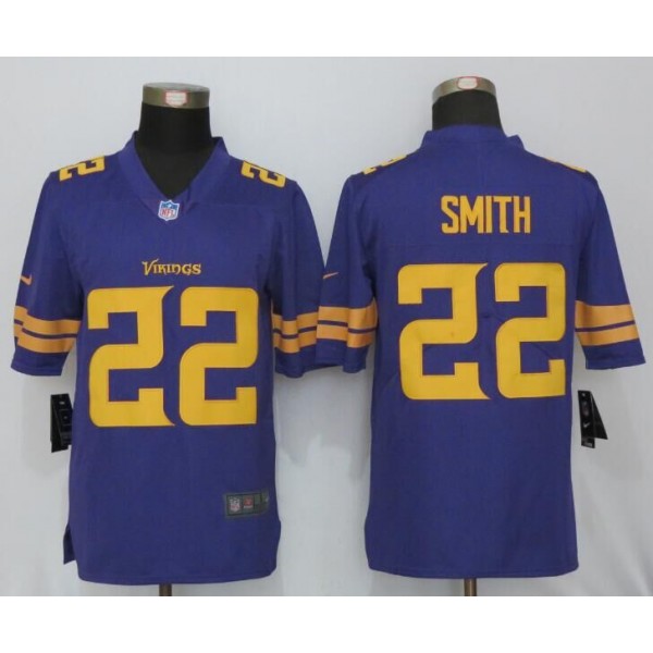 Vikings #22 Harrison Smith Purple Limited Rush Stitched Nike Jersey