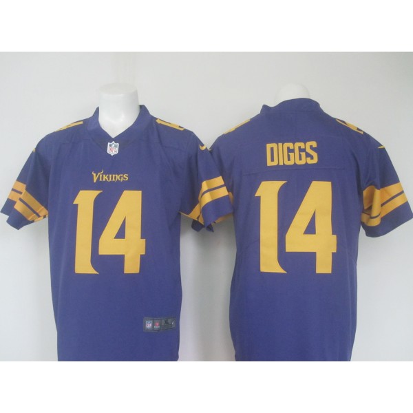Vikings #14 Stefon Diggs Purple Limited Rush Stitched Nike Jersey