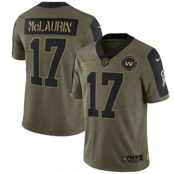 Washington Football Team #17 Terry McLaurin 2021 Olive Salute To Service Limited Stitched Jersey