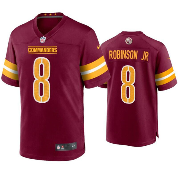 Washington Commanders #8 Brian Robinson Jr. 2022 Burgundy Game Stitched Jersey