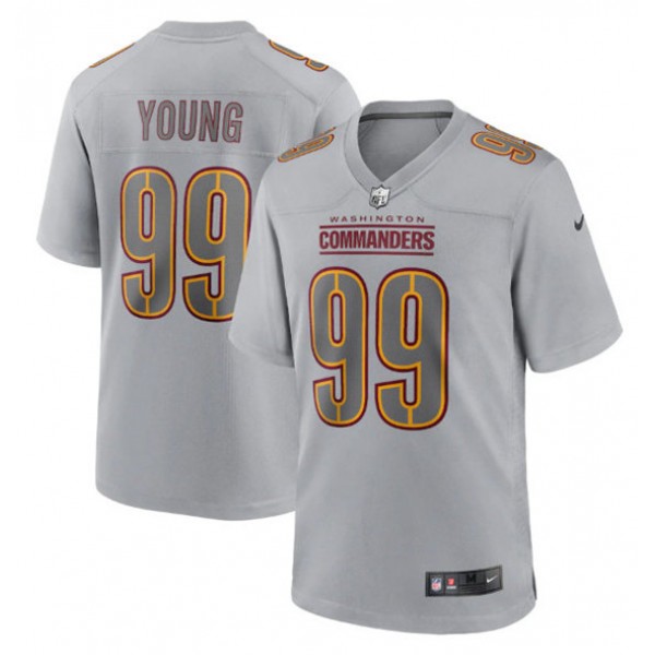 Washington Commanders #99 Chase Young Gray Atmosphere Fashion Stitched Game Jersey
