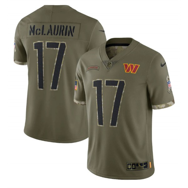 Washington Commanders #17 Terry McLaurin 2022 Olive Salute To Service Limited Stitched Jersey