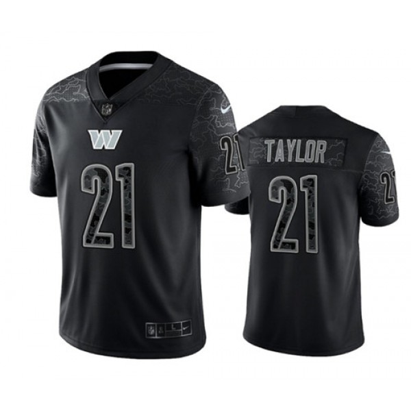 Washington Commanders #21 Sean Taylor Black Reflective Limited Stitched Football Jersey