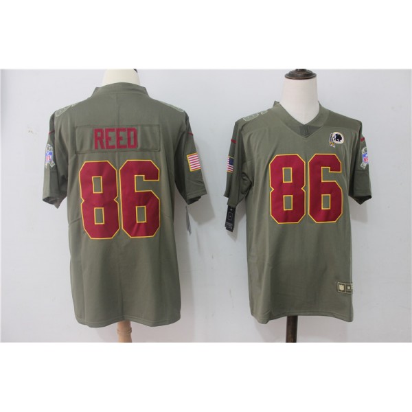 Washington Redskins #86 Jordan Reed Olive Salute To Service Limited Stitched Nike Jersey