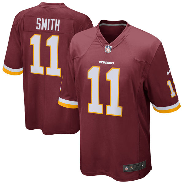 Washington Redskins #11 Alex Smith Burgundy Game Jersey