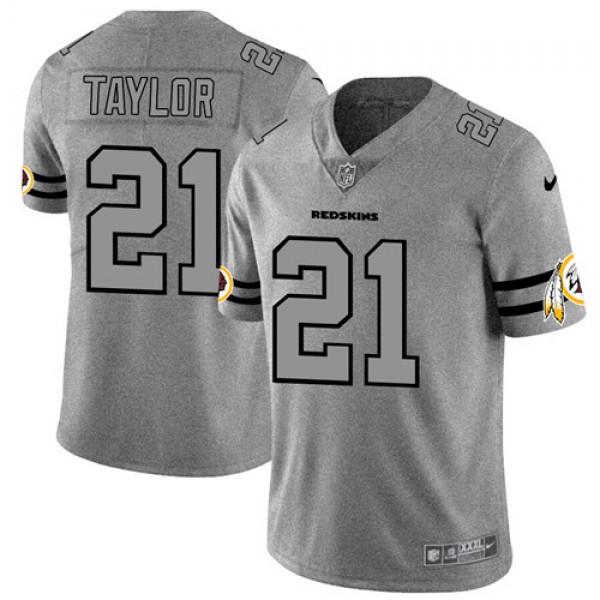 Washington Redskins #21 Sean Taylor 2019 Gray Gridiron Team Logo Limited Stitched Jersey