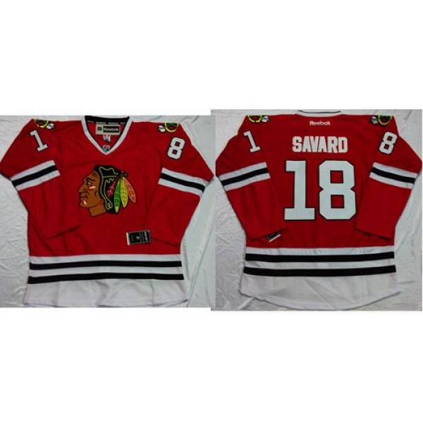 Blackhawks #18 Denis Savard Red Stitched Jersey