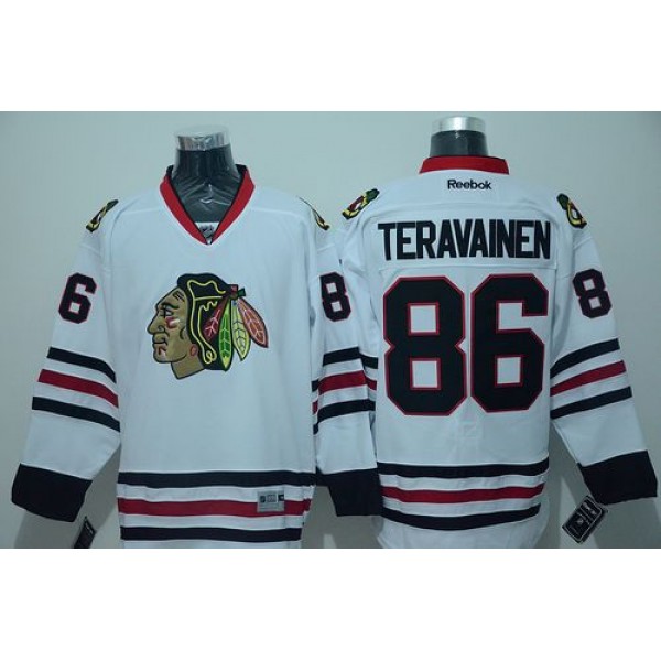 Blackhawks #86 Teuvo Teravainen White Stitched Jersey