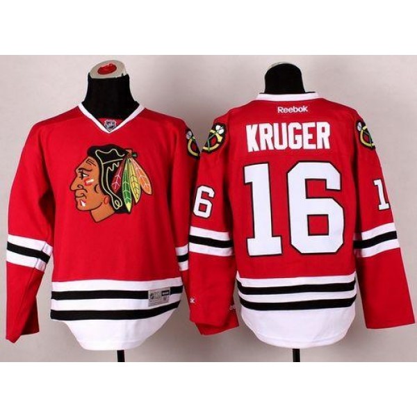 Blackhawks #16 Marcus Kruger Red Stitched Jersey
