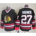 Blackhawks #27 Jeremy Roenick Black CCM Throwback Stitched Jersey
