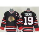 Blackhawks #19 Jonathan Toews Black Stitched Jersey