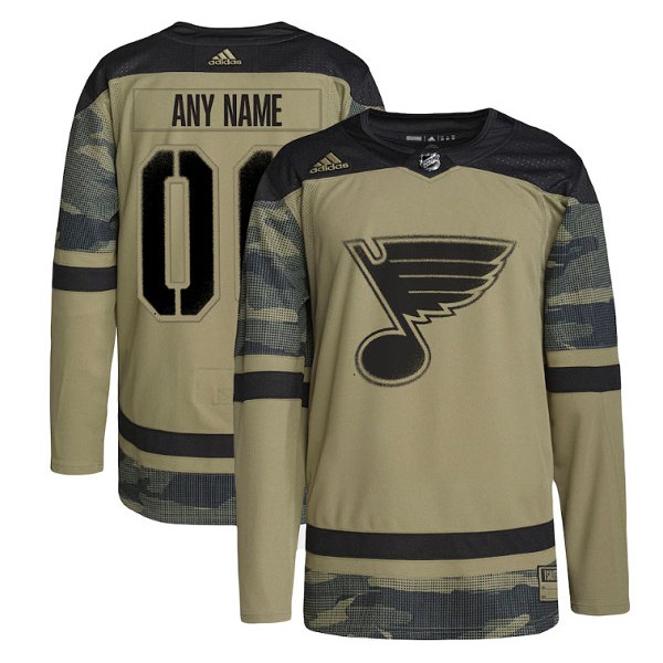 St. Louis Blues Active Player Custom 2022 Camo Military Appreciation Night Stitched Jersey