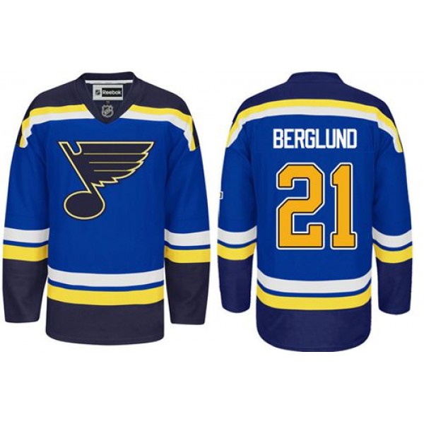 Blues #21 Patrik Berglund Light Blue Home Stitched Jersey