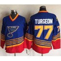 Blues #77 Pierre Turgeon Light Blue Red CCM Throwback Stitched Jersey