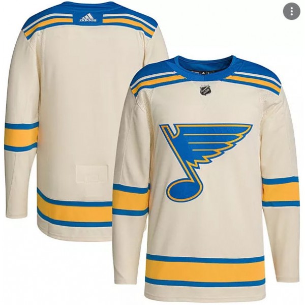 St. Louis Blues Blank Cream 2022 Winter Classic Stitched Jersey