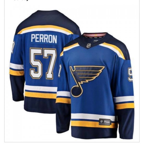 St. Louis Blues #57 David Perron Blue Stitched Jersey