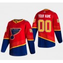 St. Louis Blues Custom 2021 Red Reverse Retro Stitched Jersey