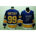 Blues #99 Wayne Gretzky Stitched Blue CCM Throwback Jersey