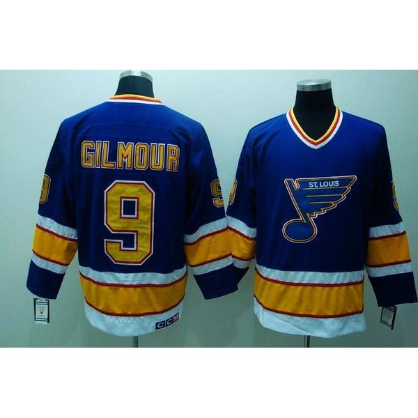 Blues #9 Doug Gilmour Stitched Blue CCM Throwback Jersey