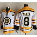 CCM Throwback Bruins #8 Cam Neely White Stitched Jersey