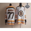 CCM Throwback Bruins Stanley Cup Finals Patch #77 Ray Bourque White Stitched Jersey
