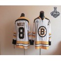 CCM Throwback Bruins Stanley Cup Finals Patch #8 Cam Neely White Stitched Jersey