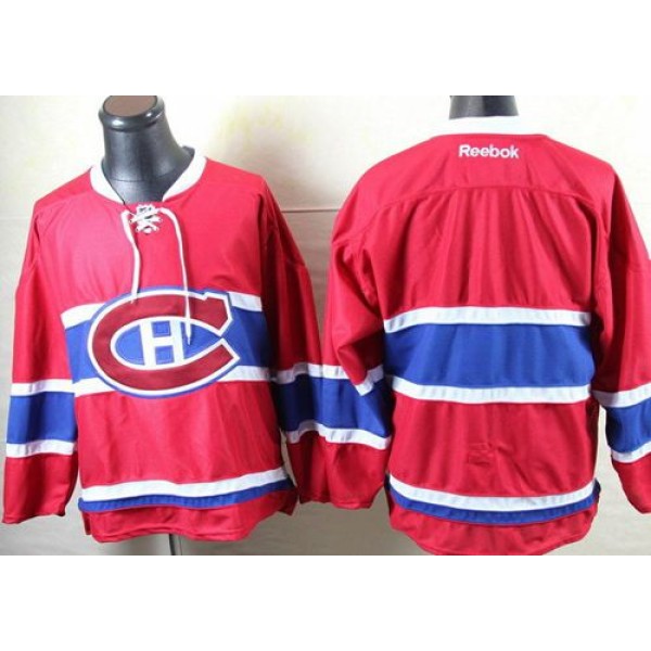 Canadiens Blank Stitched Red New CH Jersey