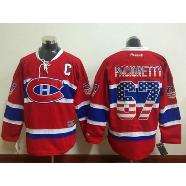 Canadiens #67 Max Pacioretty Red USA Flag Fashion Stitched Jersey