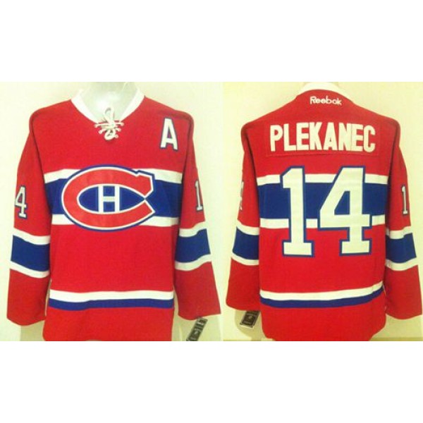 Canadiens #14 Tomas Plekanec Stitched Red New CH Jersey
