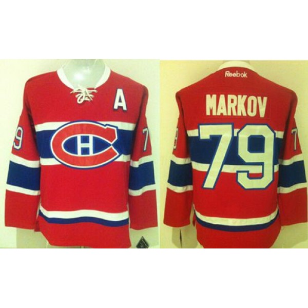 Canadiens #79 Andrei Markov Red New CH Stitched Jersey